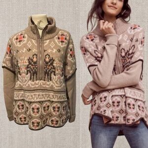 Anthropologie Sleeping on Snow 1/2 Zip Fairbanks Pullover Sweater Fair XS/S